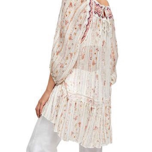 NWT Free People Chiffon Tunic w 2 ties on the back - Picture 2 of 8